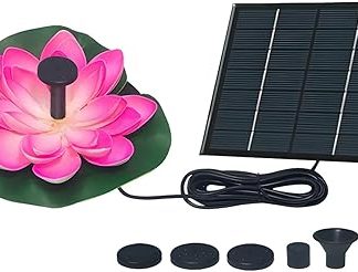 Солнечный плавающий фонтан в форме лотоса для купания птиц и домашних животных, с монокристаллическим кремнием, универсальным набором насадок, украшение для сада.