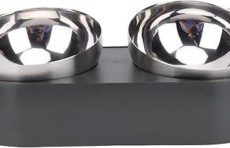 Миска для собак Fockety Raised Dog Bowl, двойные миски для еды и воды из нержавеющей стали с нескользящим основанием.