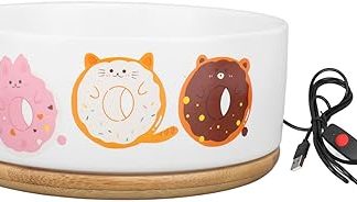 Керамическая миска для воды с USB-нагревом и автоматическим подогревом предотвращает перегрев (всухую). Умная термомиска для собак и кошек (L).