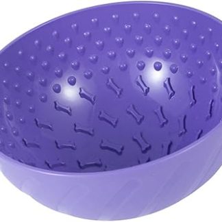 Универсальная миска для собачьего корма, миска для вылизывания питомца, нескользящее дно, большая вместимость, средство от скуки, подходит для домашних животных, щенков (ФИОЛЕТОВАЯ)