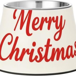 Белая миска для корма и воды для собак с золотыми снежинками и надписью «Счастливого Рождества», нескользящая, из нержавеющей стали, подходит для средних собак, миски, безопасные для усов.