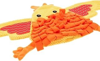 Интерактивная игрушка для собак Toyvian с рисунком желтой курицы, моющаяся, подходит для кормления и дрессировки по запаху, поддерживает естественные инстинкты слежения, замедляет процесс еды и вовлекает собаку в игру.