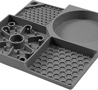 Универсальный коврик для медленного кормления домашних животных, многофункциональный коврик 4-в-1 для вылизывания питомцев и кошек (серый)