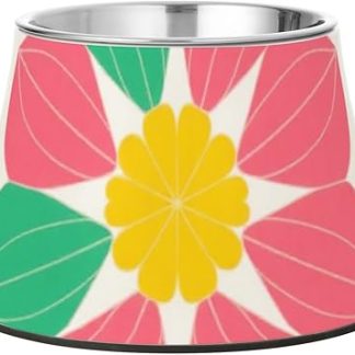 Векторные цветочные миски сине-розового цвета с разноцветными животными, миски для воды и еды из нержавеющей стали, металлические миски для собак, кошек, кроликов, птиц, рельефные миски с усами.