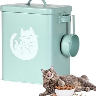 Контейнер для корма для домашних животных, 6 л, герметичный, с ложкой для лакомств, подходит для кухни, кладовой, риса, сои, бобов, кошек и кроликов, хлопьев.