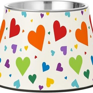 Усовершенствованные миски для воды для животных из нержавеющей стали с радужными сердечками ко Дню святого Валентина — для облегчения состояния ваших любимых питомцев.