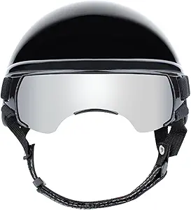 2 PCS Dog Helmet and Goggles Set, S Size Pet Motorcycle Helmet with Silver Lens Sunglasses, Lightweight Protective Gear for Small Dogs, Head Circumference 14.6 in