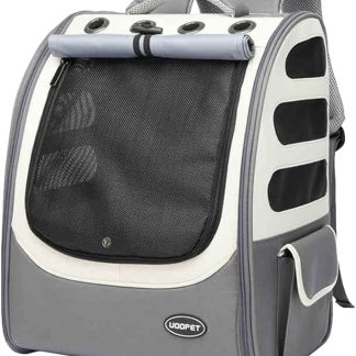 Dog Backpack, Ventilated Pet Hiking Backpack Travel Bag, Airline Approved Cat Backpack for Travel, Hiking, Outdoor Use(Gray)