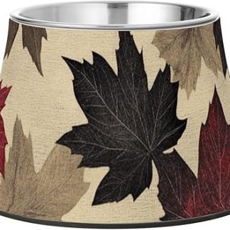 Винтажные миски для собак в форме кленового листа с подставкой из нержавеющей стали. Подставка для миски для медленного кормления собак. Удобная миска для кормления собак.