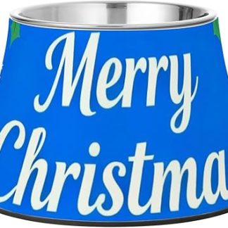 Счастливого Рождества! Темно-синие миски для собак, приподнятые миски для кошачьего корма из нержавеющей стали для собак, которые едят медленно, удобные для усов.