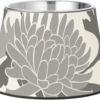 Цветочные пастельно-серые на белом фоне миски для кормления животных из нержавеющей стали, улучшенная миска для кормления кошек, медленно кормящихся, усы, усталость, Platos para perros para comer lento