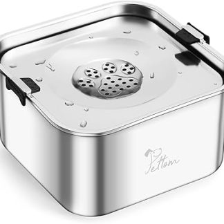 Миска для воды для собак PETTOM, 3 л, большая вместимость, нержавеющая сталь 304, защита от протекания, плавающая миска для питья.