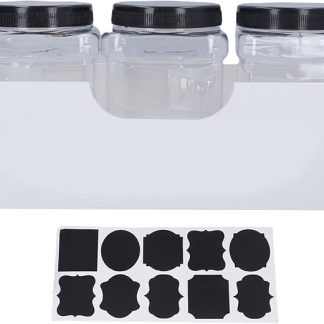 Набор контейнеров для лакомств для домашних животных: 3 большие герметичные банки, прозрачные, надежно закрывающиеся, органайзер для лакомств для собак и кошек с деревянной подставкой.