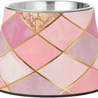 Стильная миска для собак в розово-золотых тонах из нержавеющей стали для кошек и корма, чтобы ваши питомцы не уставали.