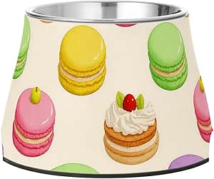 Миска для корма для домашних животных в виде красочного мультяшного макаронного торта, нескользящая миска для воды из нержавеющей стали для средних собак, средство от усов.