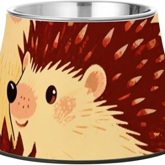 Милая мультяшная миска для еды и воды для собак в виде маленького ежика с подставкой, кормушка из нержавеющей стали для маленьких собак, для медленного приема пищи, отдельные миски для корма.
