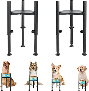 1 приподнятая миска для собак, 4 регулируемые высоты, ширина 15-10 см, одна приподнятая миска для собак, держатель для имени, наклейка, подставка для кормления питомца.