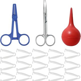 Ветеринарный набор для родов, включающий изогнутые ножницы, одноразовые зажимы, гемостатические груши, шприцы для котят, инструменты для домашних животных.