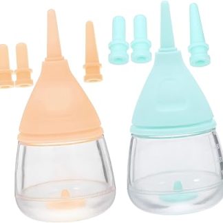 Набор из 2 силиконовых бутылочек Kisangel для кошек и щенков с мягкими сосками, предотвращающими протекание, для новорожденных, с точной регулировкой потока молока для кормления мелких животных.