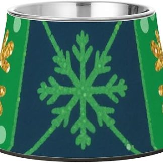 Миски для корма для домашних животных «Счастливого Рождества, снеговик» с блестками и подставкой из нержавеющей стали, миска для воды для медленного кормления собак, средство для снятия усиков, блюдо для кошки.