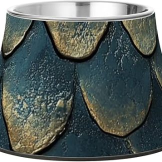 Металлические синие миски для собак с текстурой рыбьей кожи, нескользящие миски из нержавеющей стали для медленного кормления кошек. Удобные миски для кошек.