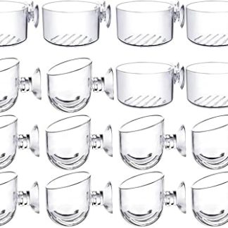 Набор из 16 прозрачных акриловых горшков для водных растений ISTOVO с клейкой основой, украшение для аквариума, 2 формы.