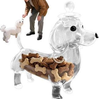 Контейнер для собачьих лакомств - прозрачная герметичная банка для собачьих лакомств с крышками, контейнер для закусок в форме животных, диспенсер для печенья, для использования в помещении.
