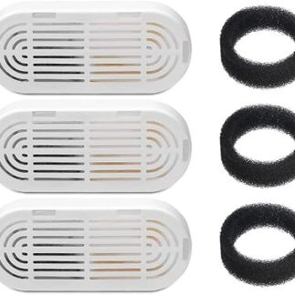 3 сменных фильтра для поилки из нержавеющей стали объемом 3,2 л (108 унций) для кошек и поилки для собак (поролоновые губчатые фильтры)