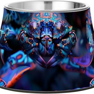 Миска для корма для домашних животных в форме мечехвоста, ярко-неоновая сталь, светло-голубой цвет, нескользящая, из нержавеющей стали, для кошек, собак, кроликов и птиц, удобная для кормления.