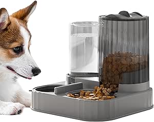 Автоматическая кормушка для кошек - большая миска 2 в 1 - поилка и миска для еды для кошек - подходит для щенков и мелких животных, для дома, квартиры, спальни, гостиной.
