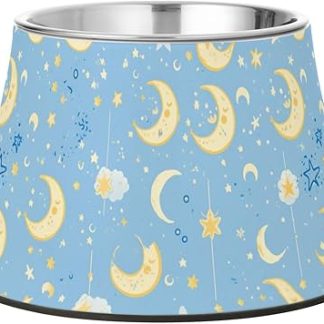 Простая миска для кормления собак в стиле бохо, синяя, нескользящая, из нержавеющей стали, для медленного и комфортного кормления собак.