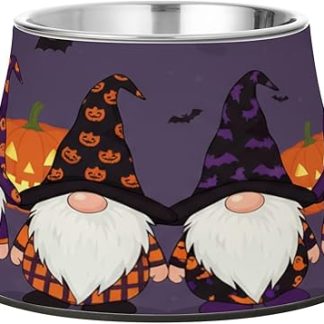Миски для воды и еды для домашних животных в стиле Хэллоуина с изображением гномов. Нескользящая миска из нержавеющей стали для медленного кормления собак. Удобная миска для кормления.