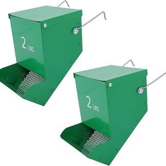 Автоматическая кормушка Haofy с крышкой для кроликов, хомяков и морских свинок, подходит для использования на открытом воздухе и в помещении, вместимость 2 фунта, подвесная кормушка для кроликов, 2 штуки, железная.