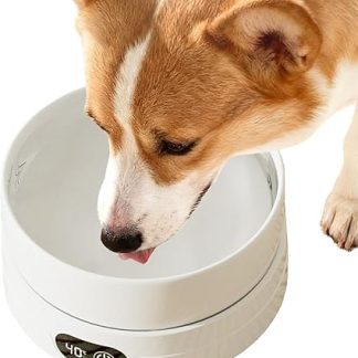 Миска для воды с подогревом для домашних животных, 700 мл, зимняя, керамическая, автоматическая, термостатическая, с 4-ступенчатой регулировкой температуры, для собак, щенков и белок.