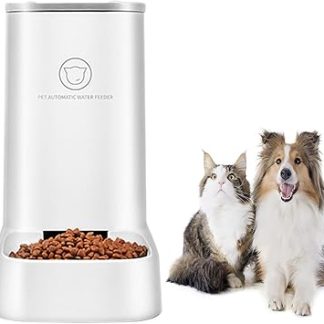 Автоматическая кормушка для кошек и собак, 3,8 л, разборная конструкция, легко чистится, охватывает площадь 0,045 квадратных метров, белая.