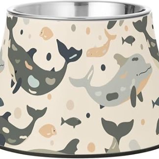 Мягкие камуфляжные миски для домашних животных в виде кита с подставкой, приподнятая миска из нержавеющей стали для кошек, для медленного кормления собак, для снятия усталости и от усов.