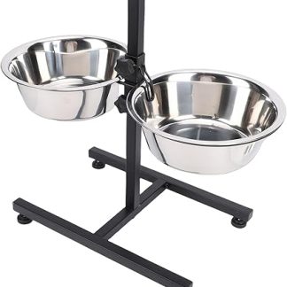 Регулируемая приподнятая миска для собак, набор приподнятых мисок для еды и воды для кошек с 2 мисками из нержавеющей стали, станция для кормления домашних животных, подставка для мисок с едой.