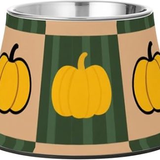 Миска для воды для собак в осенне-желтом цвете с нескользящим покрытием из нержавеющей стали, предназначенная для медленного кормления кошек.