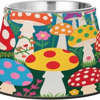 Миска для воды в форме гриба с подставкой из нержавеющей стали. Миски для воды для собак, которые едят медленно.