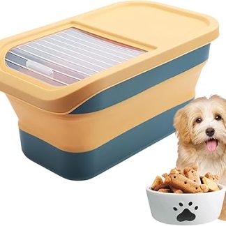 Универсальный контейнер для собачьего корма, складной контейнер с откидной крышкой и роликами, аксессуары для домашних животных, для путешествий, гардероба, кухни, кухонной столешницы.