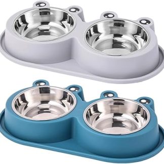 Миска для корма и воды для домашних животных INOOMP 2, стальная, для использования на открытом воздухе, маленькая, для корма и воды для собак.