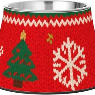 Рождественские красно-зеленые миски для воды и еды с подставкой из нержавеющей стали, приподнятые миски для собак среднего размера, Whiskers Friendly plato de comida para gato