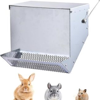 Автоматическая кормушка для кроликов с крышкой - для ухода за животными в помещении и на улице, для мелких животных, птиц, хомяков, хорьков и других.