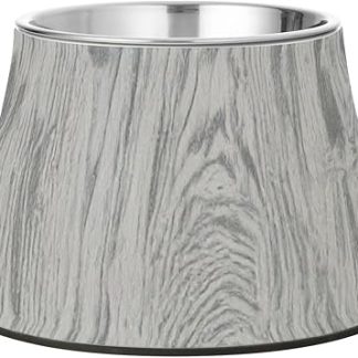 Винтажные однотонные серые приподнятые миски для корма для домашних животных из нержавеющей стали, предназначенные для медленного кормления собак и снятия усталости.