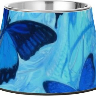 Миска для еды и воды для собак Blue Butterfly, нескользящая, из нержавеющей стали, для кошек мелких пород, Whiskers Fatigue Platos para perros grandes