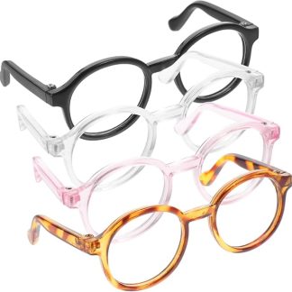 Dog Cat Pet Glasses, 4pcs Round Dog Glasses Cat Puppy Eye Wear for Cats and Dogs, Funny Cute Dog Cat Retro Fashion Sunglasses Photos Props Cosplay Party Costume