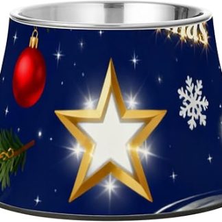 Счастливого Рождества! Миски для корма для собак Gold Star, нескользящая миска для воды из нержавеющей стали для медленного кормления собак, средство для облегчения кормления Whiskers Relief. Platos para perros para comer lento