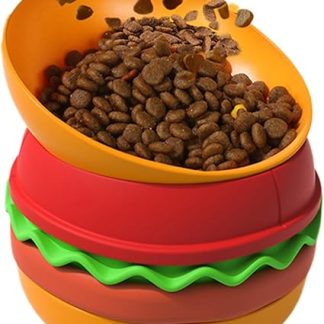 Миска для медленного кормления щенка, с рисунком гамбургера, интерактивная, предотвращает переедание, останавливает метеоризм, подходит для вылизывания, активности, жевания, дрессировки.