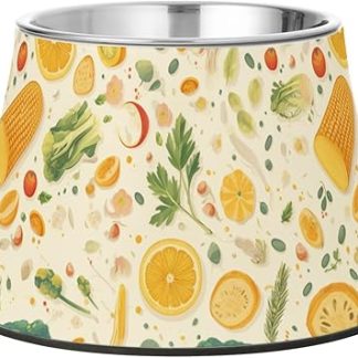 Миска для летнего корма для домашних животных в виде мультяшных овощей, улучшенная, из нержавеющей стали, для кошек и собак маленьких пород, не боится усов.