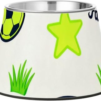 Белая модная футбольная неоново-зеленая миска для воды для собак, модернизированная металлическая миска из нержавеющей стали для средних собак, миска для еды для кошек, миска для еды для собак, миска для еды для кошек, миска для еды для кошек, миска для еды для кошек